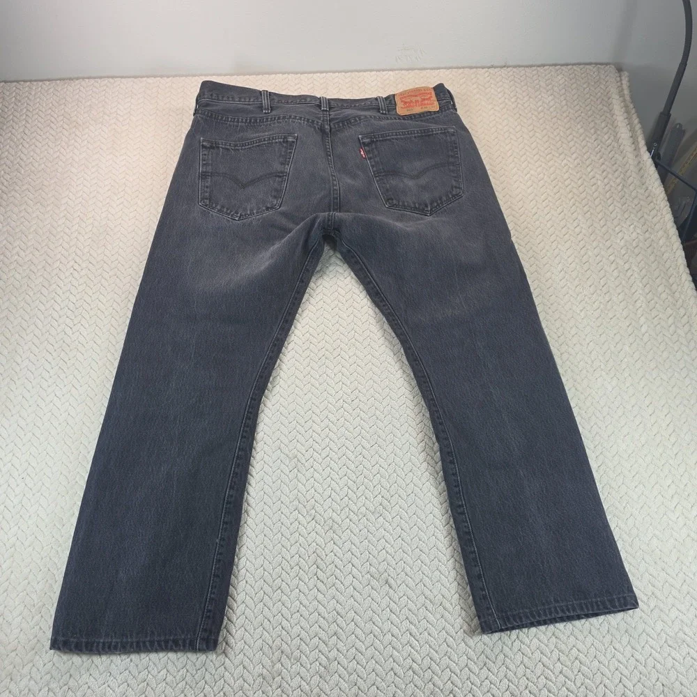 Vintage Levis 501 Original Fit Jeans Mens 38x29 Faded Black Straight Button Fly